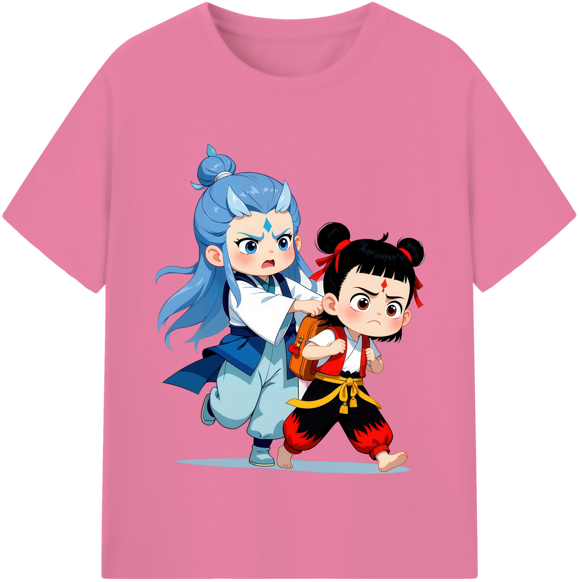（画像用） Ne Zha 2 ナタ 魔童の大暴れ 綿100％半袖Tシャツ（フロントプリント）